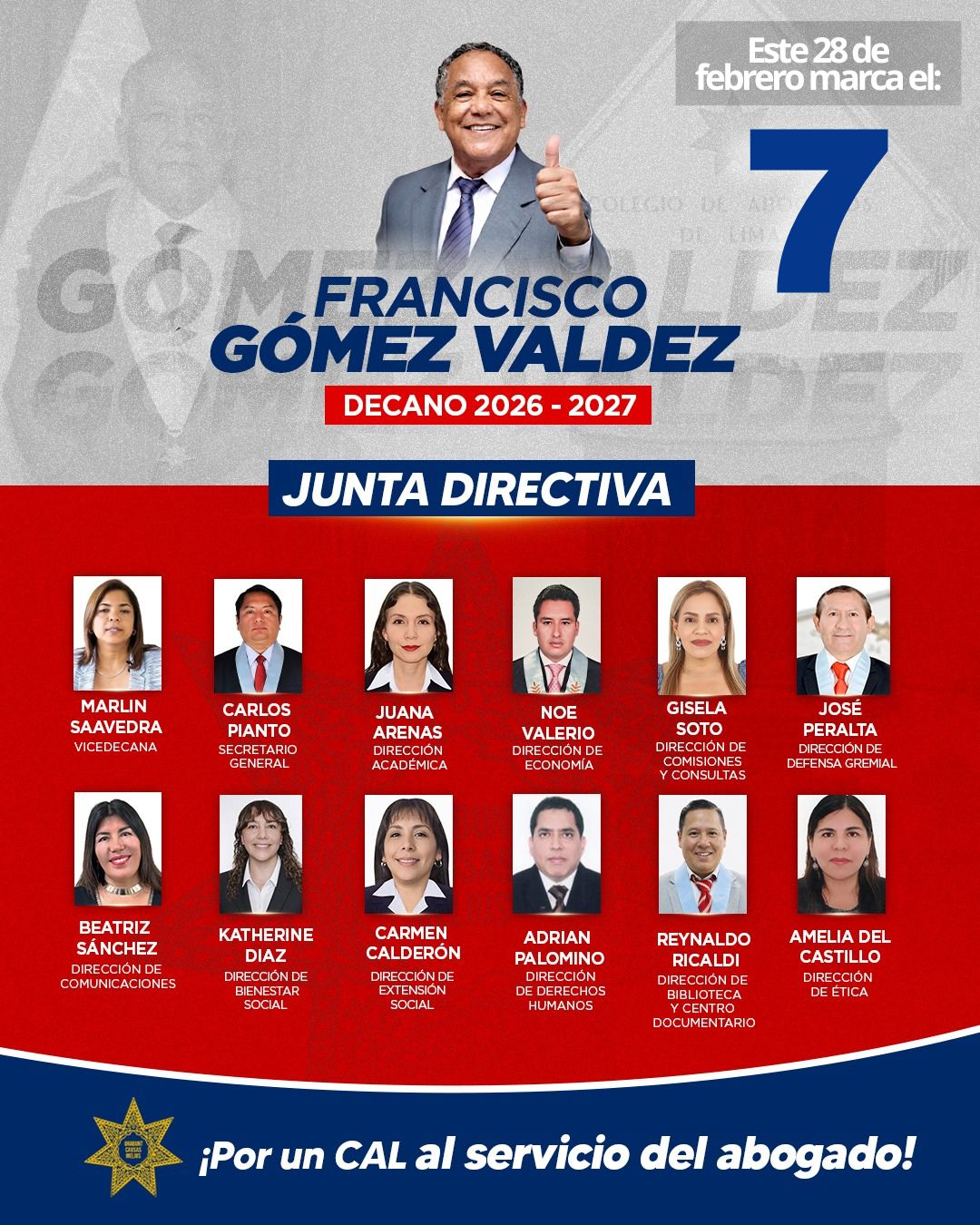 Francisco Gómez Valdez - Junta Directiva Decano 2026-2027